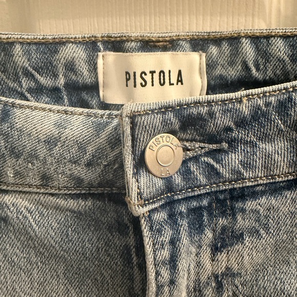 pistola Denim - PISTOLA jeans Light Blue Distressed Straight Leg Size 27